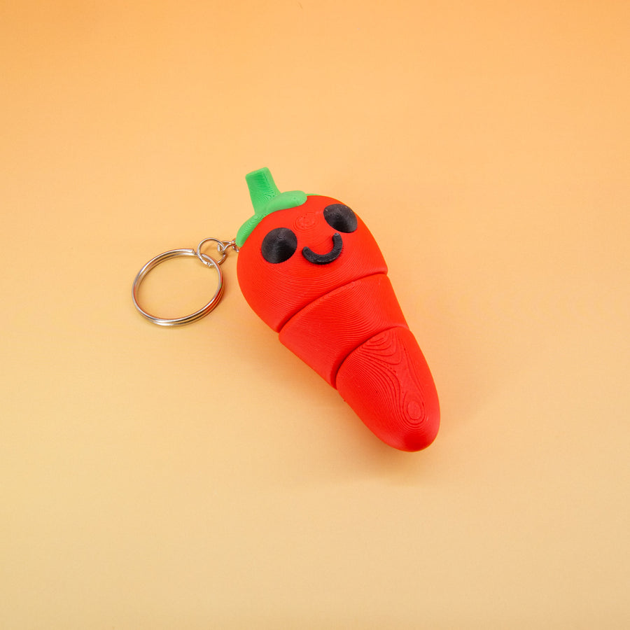 Chili Pepper Fidget Food Keychain
