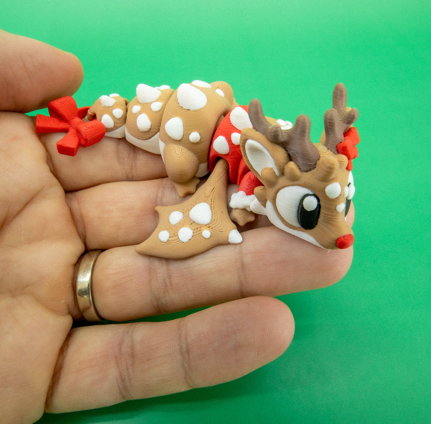 Reindeer Christmas Articulated Dragon & Egg