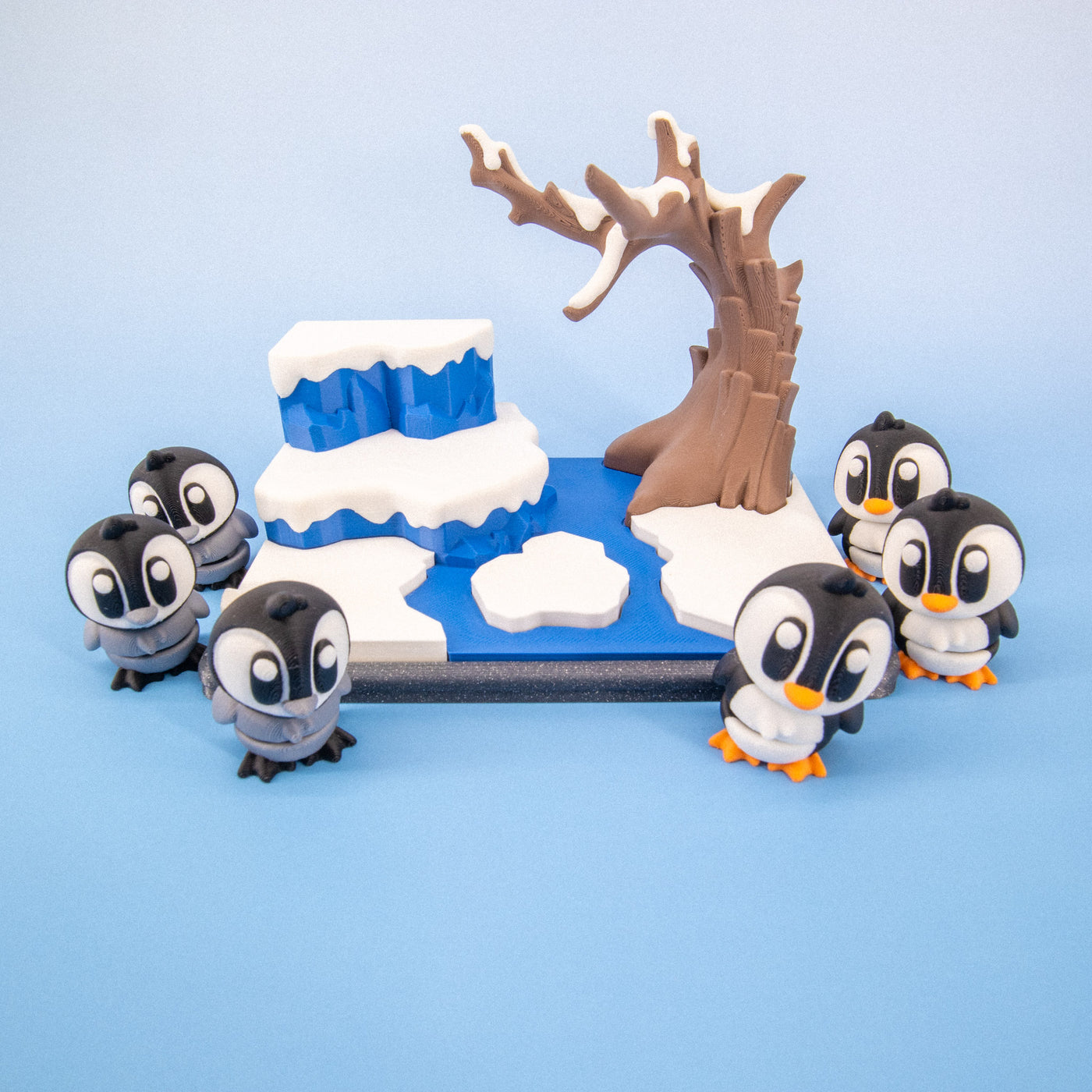 Penguin Playset – 6 Mini Penguins + Winter Scene