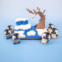 Penguin Playset – 6 Mini Penguins + Winter Scene