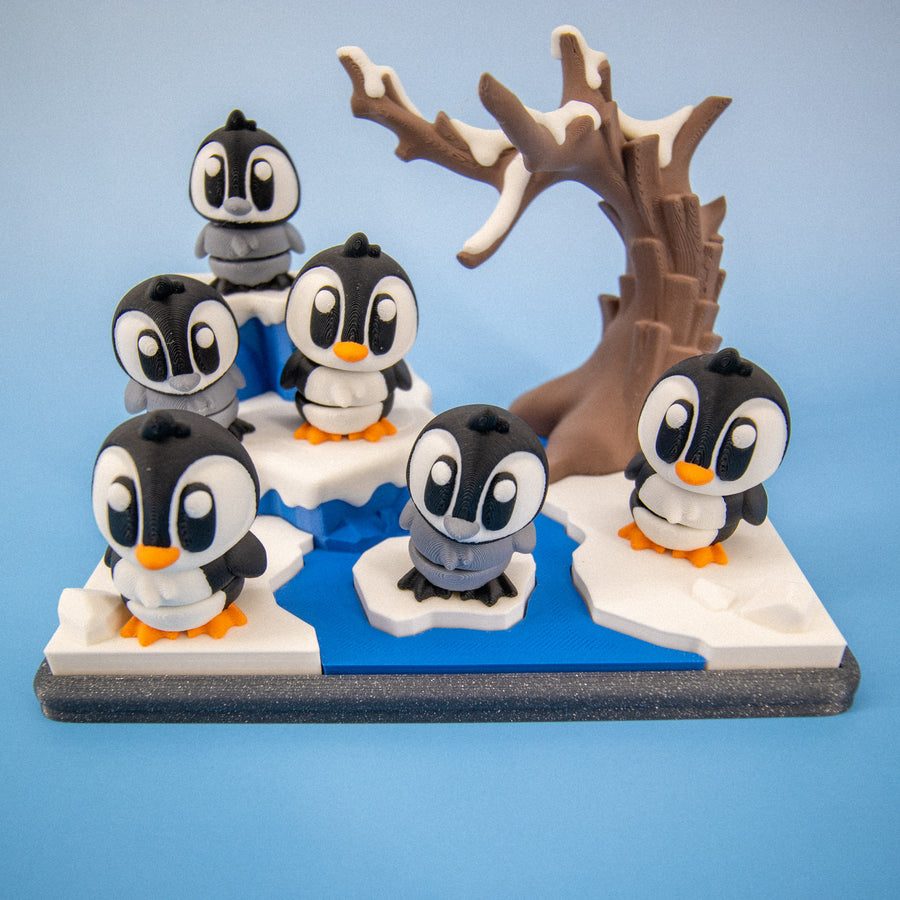 Penguin Playset – 6 Mini Penguins + Winter Scene