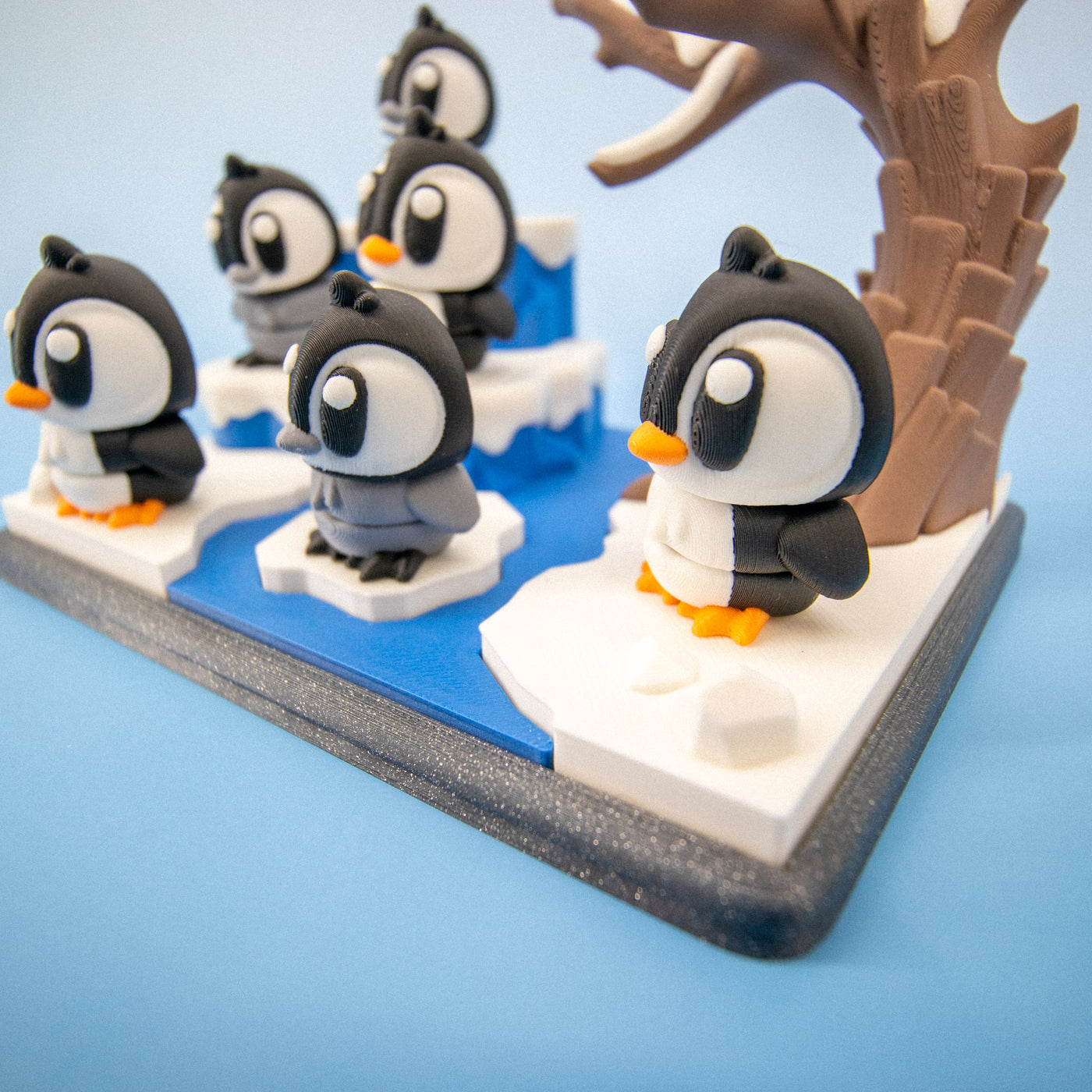 Penguin Playset – 6 Mini Penguins + Winter Scene