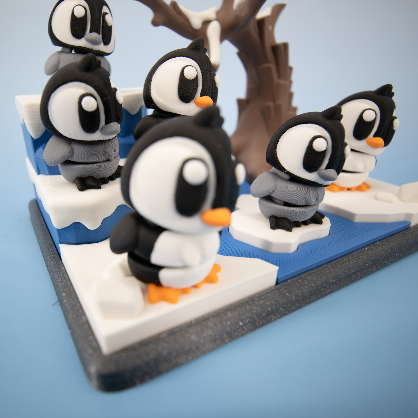 Penguin Playset – 6 Mini Penguins + Winter Scene