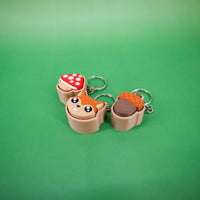 Forest Clickies – Fox, Mushroom & Acorn Fidget Keychains