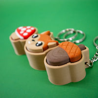 Forest Clickies – Fox, Mushroom & Acorn Fidget Keychains