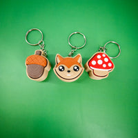 Forest Clickies – Fox, Mushroom & Acorn Fidget Keychains