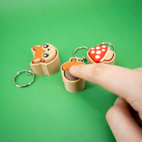 Forest Clickies – Fox, Mushroom & Acorn Fidget Keychains